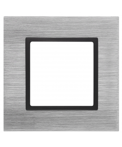 картинка Рамка 1-я металл сталь+антрацит Elegance ЭРА  от магазина Электротехника